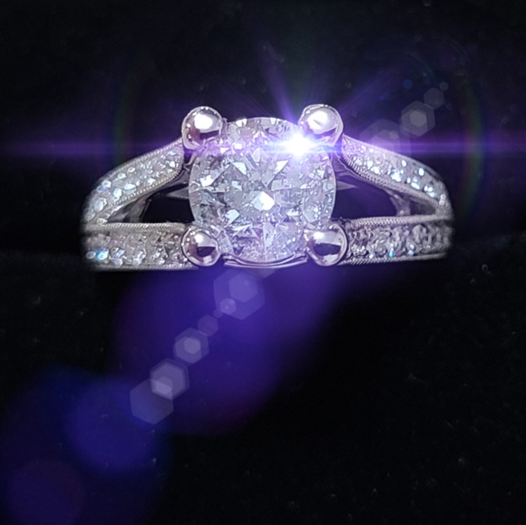 Brand New Womens Custom 18k gold stamped diamond engagement Ring with appraisal - Picture 3 of 12